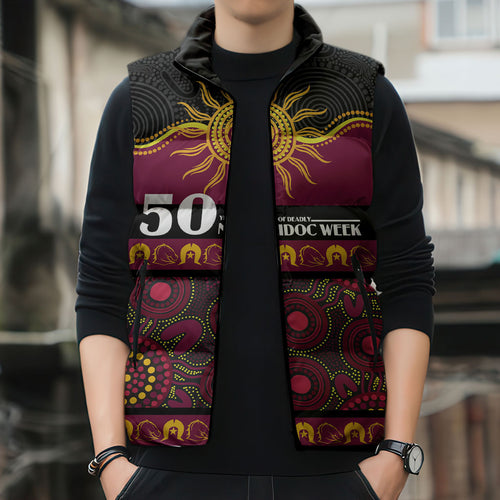 Broncos NAIDOC Week Personalised Sleeveless Puffer Jacket Aboriginal Torres Strait Islanders Vibe