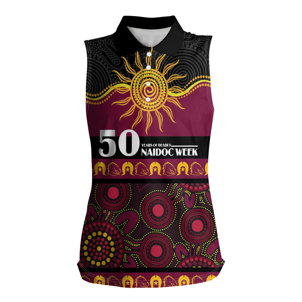 Broncos NAIDOC Week Personalised Women Sleeveless Polo Shirt Aboriginal Torres Strait Islanders Vibe