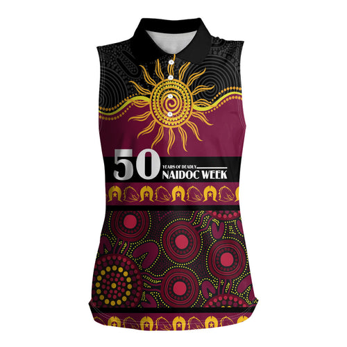 Broncos NAIDOC Week Personalised Women Sleeveless Polo Shirt Aboriginal Torres Strait Islanders Vibe