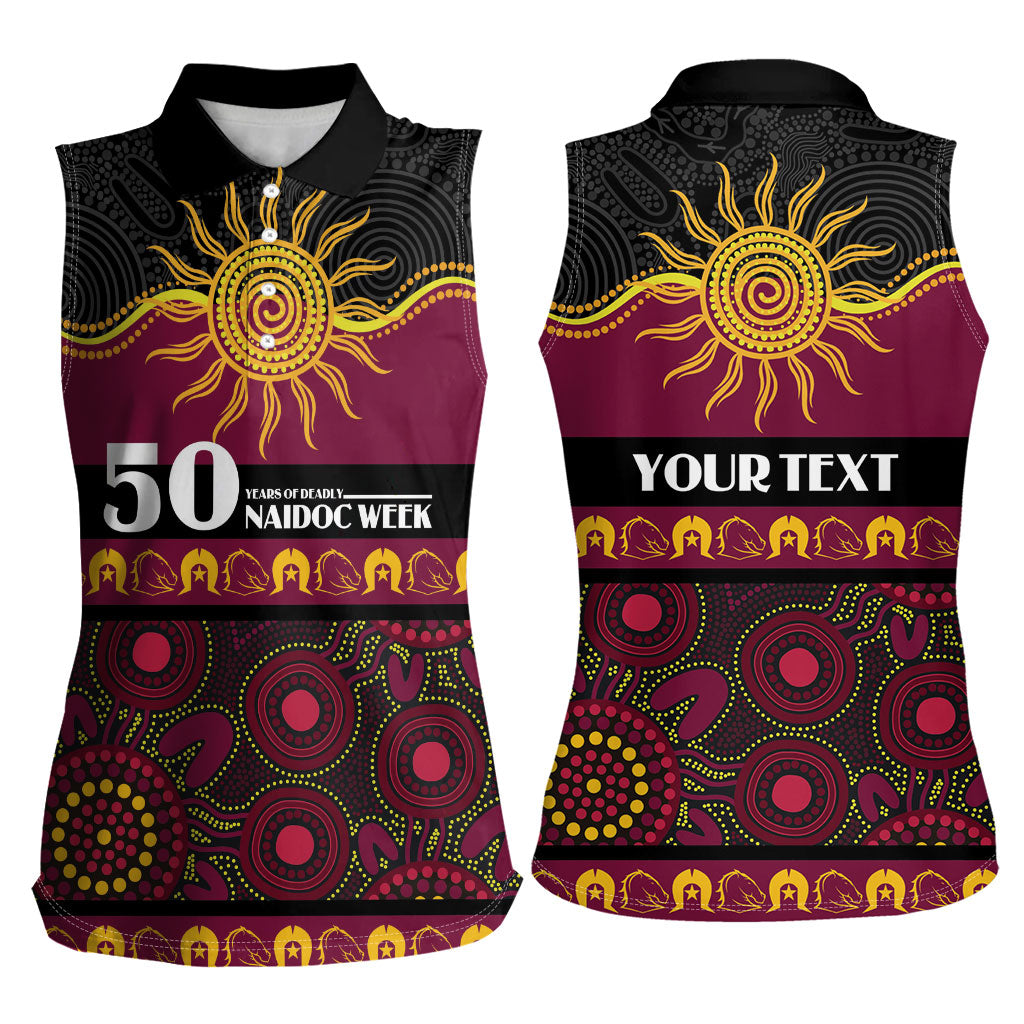 Broncos NAIDOC Week Personalised Women Sleeveless Polo Shirt Aboriginal Torres Strait Islanders Vibe