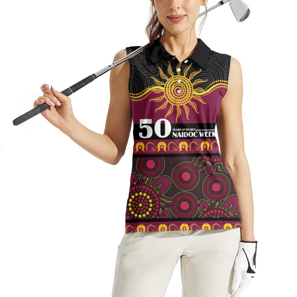 Broncos NAIDOC Week Personalised Women Sleeveless Polo Shirt Aboriginal Torres Strait Islanders Vibe