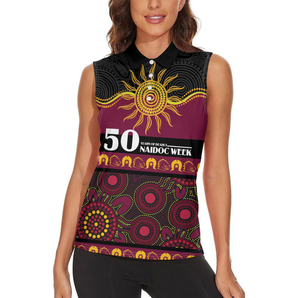 Broncos NAIDOC Week Personalised Women Sleeveless Polo Shirt Aboriginal Torres Strait Islanders Vibe