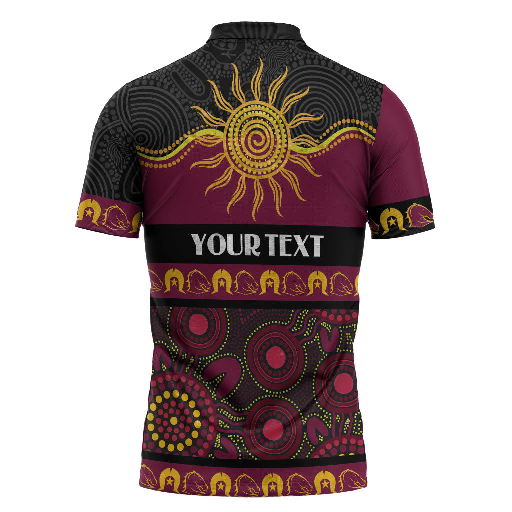 Broncos NAIDOC Week Personalised Zipper Polo Shirt Aboriginal Torres Strait Islanders Vibe