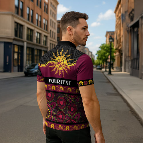 Broncos NAIDOC Week Personalised Zipper Polo Shirt Aboriginal Torres Strait Islanders Vibe