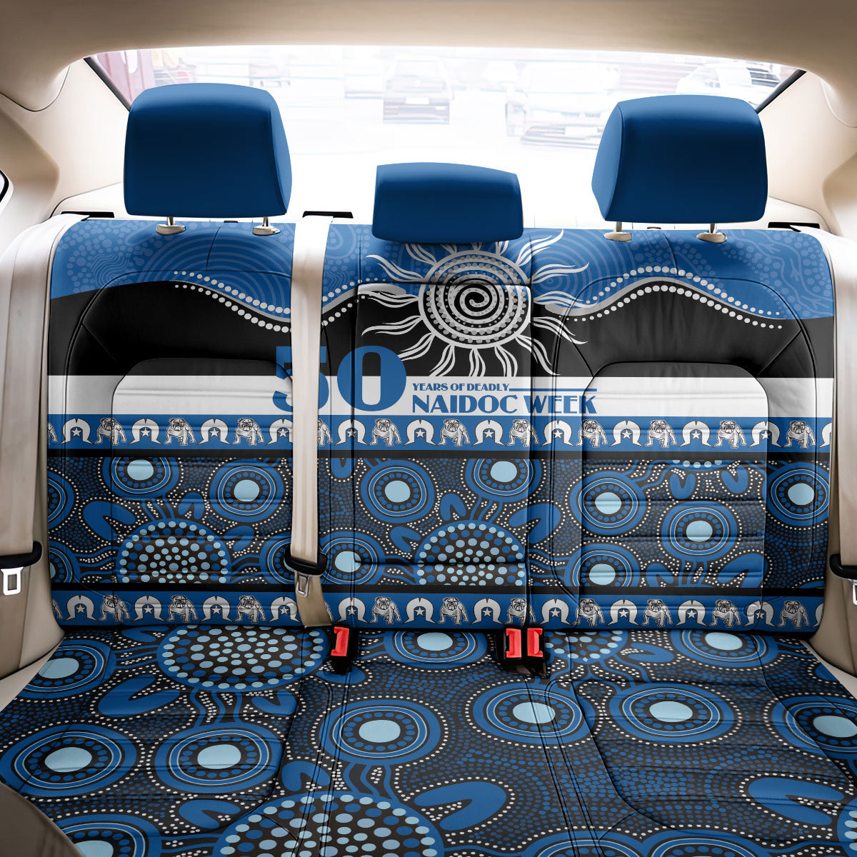 Bulldogs NAIDOC Week Back Car Seat Cover Aboriginal Torres Strait Islanders Vibe