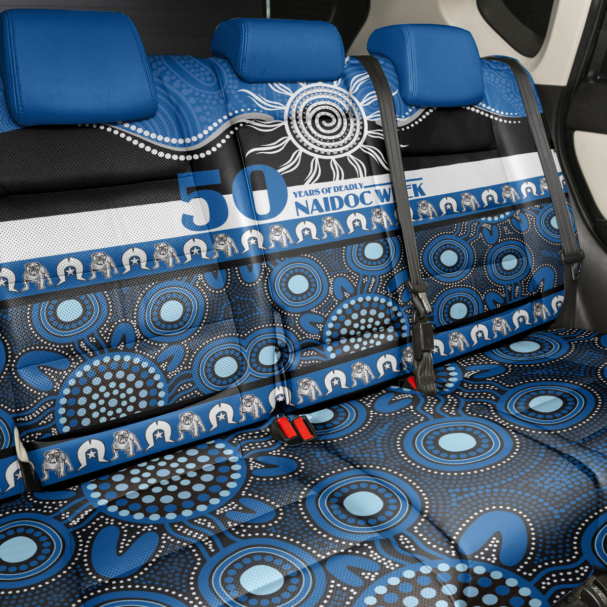 Bulldogs NAIDOC Week Back Car Seat Cover Aboriginal Torres Strait Islanders Vibe