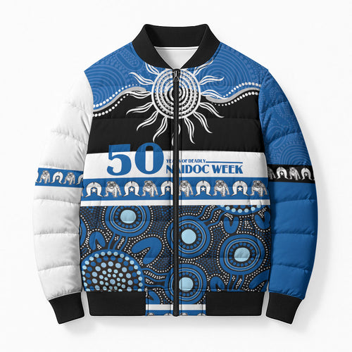 Bulldogs NAIDOC Week Personalised Bomber Puffer Jacket Aboriginal Torres Strait Islanders Vibe