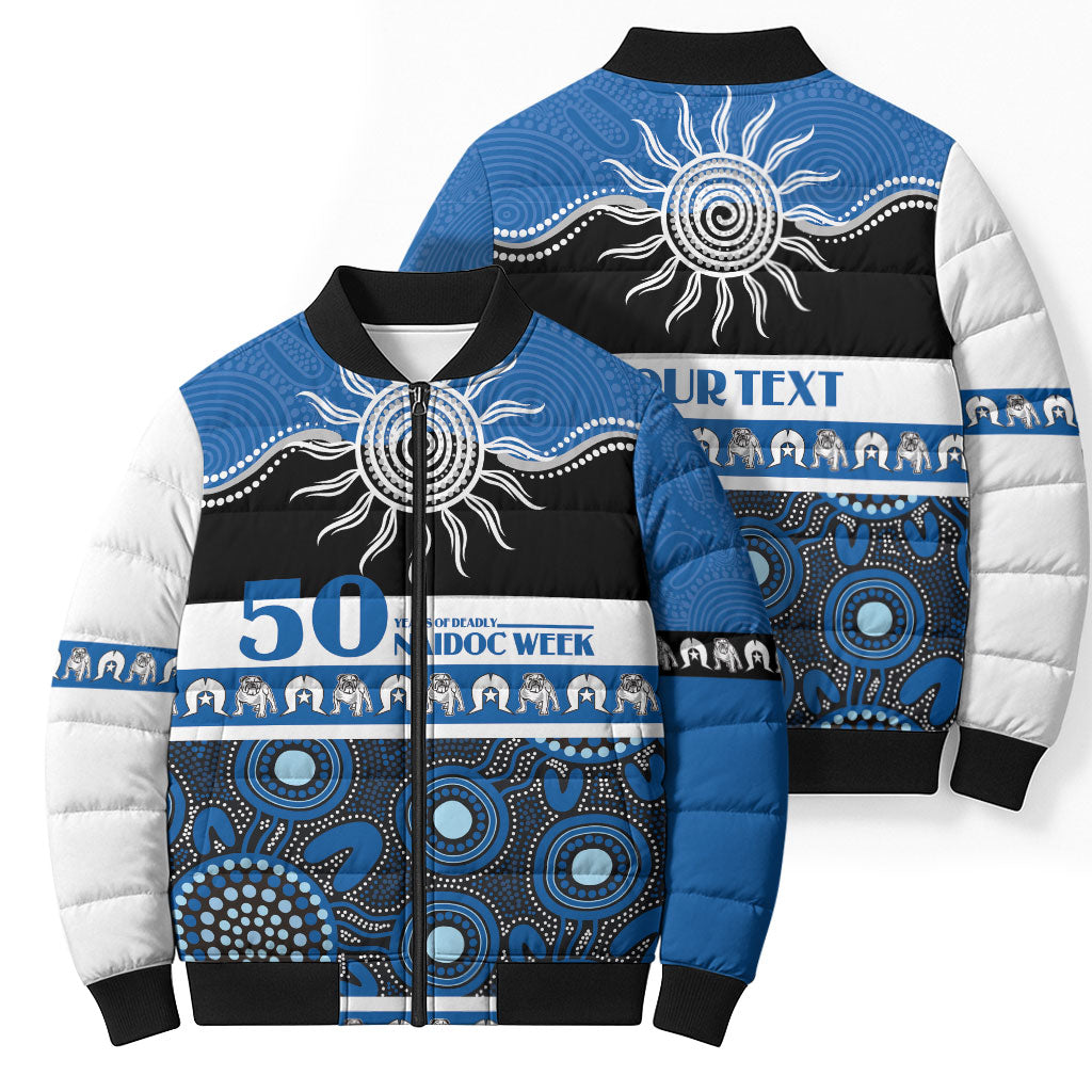 Bulldogs NAIDOC Week Personalised Bomber Puffer Jacket Aboriginal Torres Strait Islanders Vibe