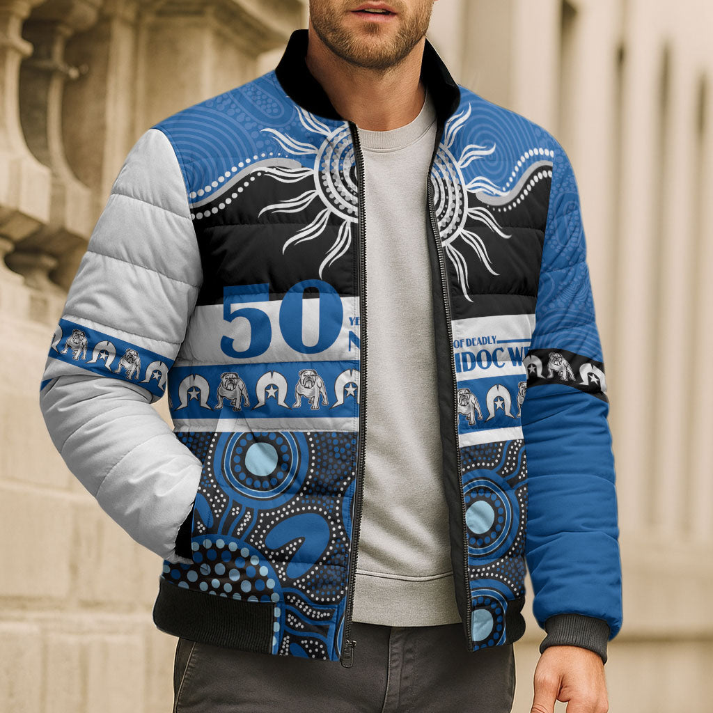 Bulldogs NAIDOC Week Personalised Bomber Puffer Jacket Aboriginal Torres Strait Islanders Vibe