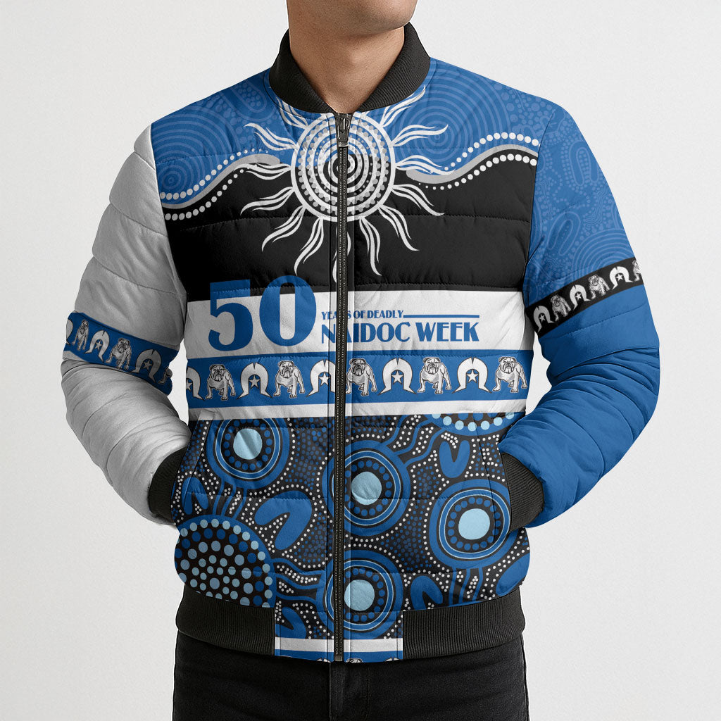 Bulldogs NAIDOC Week Personalised Bomber Puffer Jacket Aboriginal Torres Strait Islanders Vibe
