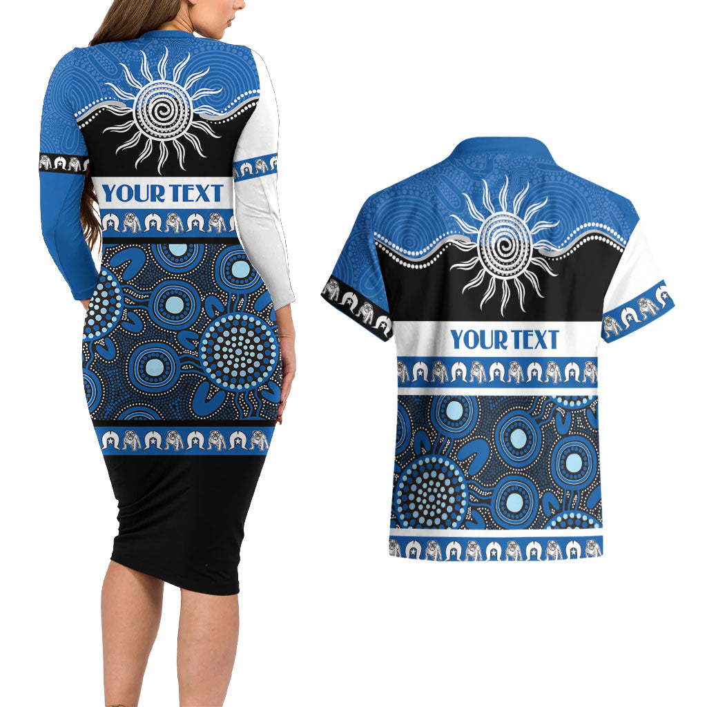 Bulldogs NAIDOC Week Personalised Couples Matching Long Sleeve Bodycon Dress and Hawaiian Shirt Aboriginal Torres Strait Islanders Vibe