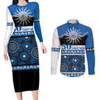 Bulldogs NAIDOC Week Personalised Couples Matching Long Sleeve Bodycon Dress and Long Sleeve Button Shirt Aboriginal Torres Strait Islanders Vibe