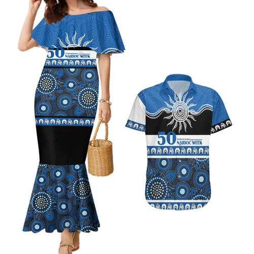 Bulldogs NAIDOC Week Personalised Couples Matching Mermaid Dress and Hawaiian Shirt Aboriginal Torres Strait Islanders Vibe