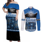 Bulldogs NAIDOC Week Personalised Couples Matching Off Shoulder Maxi Dress and Long Sleeve Button Shirt Aboriginal Torres Strait Islanders Vibe