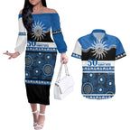 Bulldogs NAIDOC Week Personalised Couples Matching Off The Shoulder Long Sleeve Dress and Hawaiian Shirt Aboriginal Torres Strait Islanders Vibe