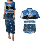 Bulldogs NAIDOC Week Personalised Couples Matching Puletasi and Hawaiian Shirt Aboriginal Torres Strait Islanders Vibe