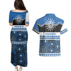 Bulldogs NAIDOC Week Personalised Couples Matching Puletasi and Hawaiian Shirt Aboriginal Torres Strait Islanders Vibe