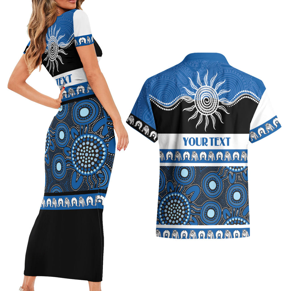 Bulldogs NAIDOC Week Personalised Couples Matching Short Sleeve Bodycon Dress and Hawaiian Shirt Aboriginal Torres Strait Islanders Vibe