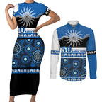 Bulldogs NAIDOC Week Personalised Couples Matching Short Sleeve Bodycon Dress and Long Sleeve Button Shirt Aboriginal Torres Strait Islanders Vibe
