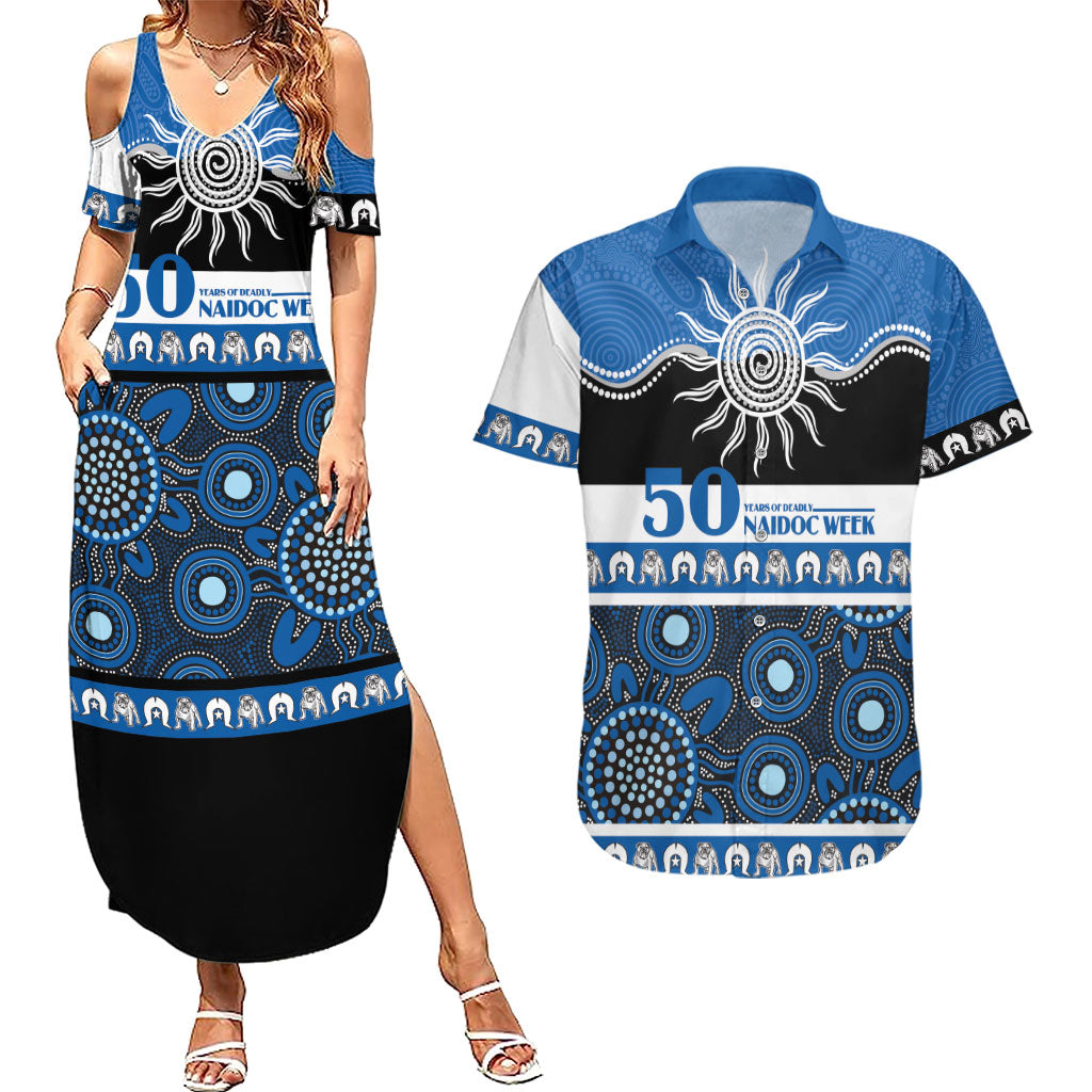 Bulldogs NAIDOC Week Personalised Couples Matching Summer Maxi Dress and Hawaiian Shirt Aboriginal Torres Strait Islanders Vibe