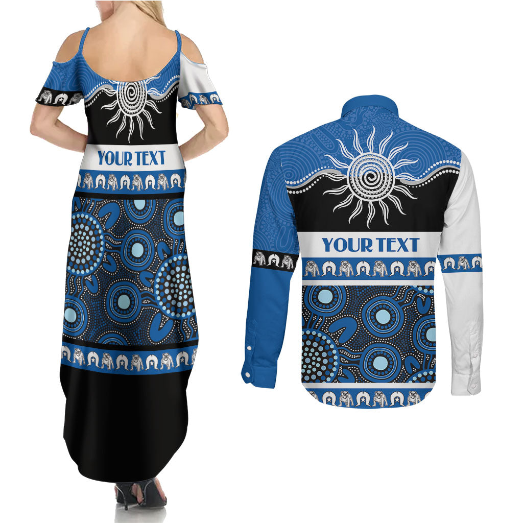Bulldogs NAIDOC Week Personalised Couples Matching Summer Maxi Dress and Long Sleeve Button Shirt Aboriginal Torres Strait Islanders Vibe