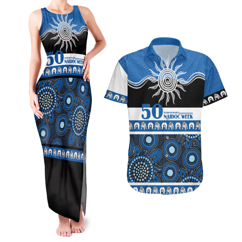 Bulldogs NAIDOC Week Personalised Couples Matching Tank Maxi Dress and Hawaiian Shirt Aboriginal Torres Strait Islanders Vibe