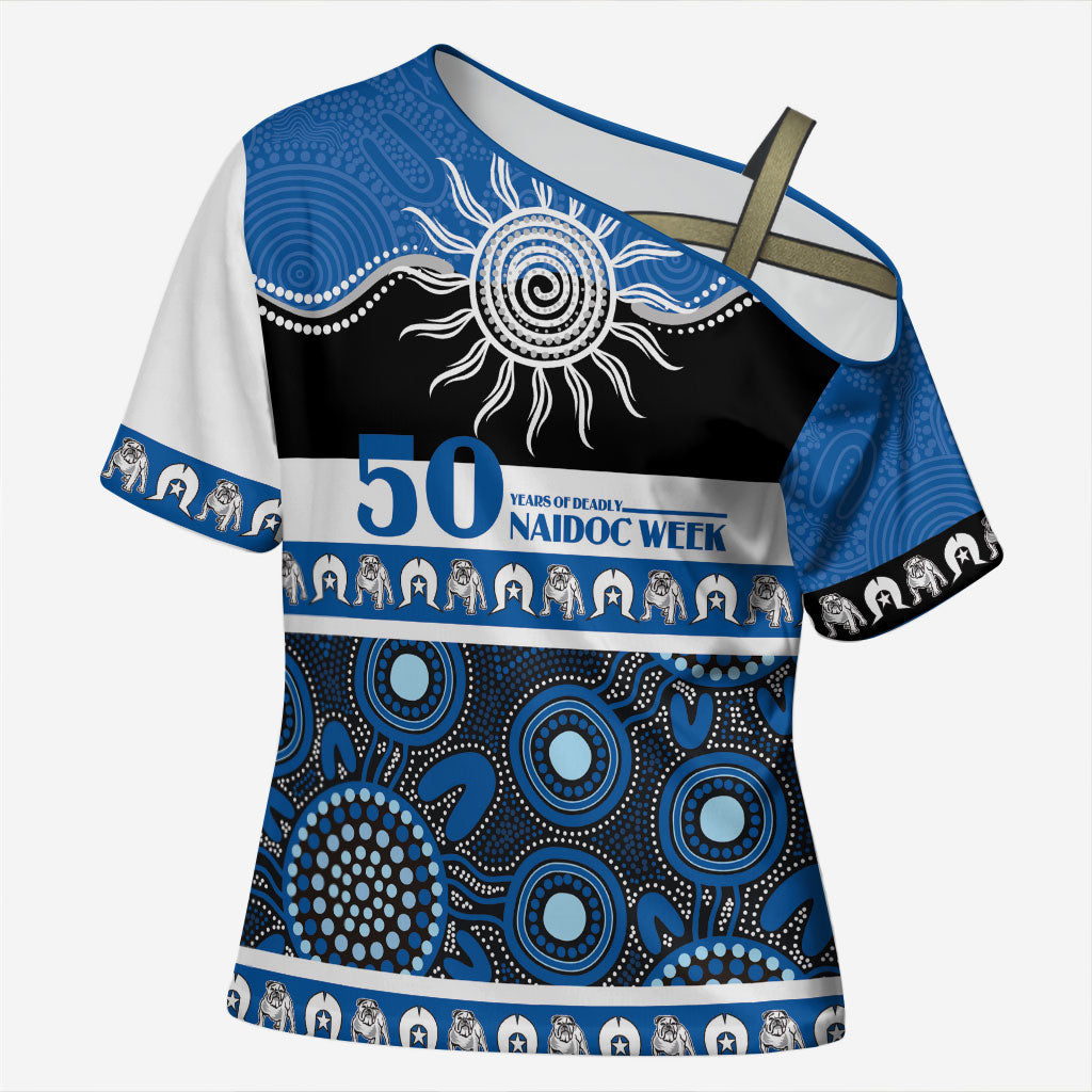Bulldogs NAIDOC Week Personalised Cross Shoulder Shirt Aboriginal Torres Strait Islanders Vibe