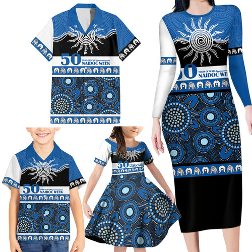 Bulldogs NAIDOC Week Personalised Family Matching Long Sleeve Bodycon Dress and Hawaiian Shirt Aboriginal Torres Strait Islanders Vibe