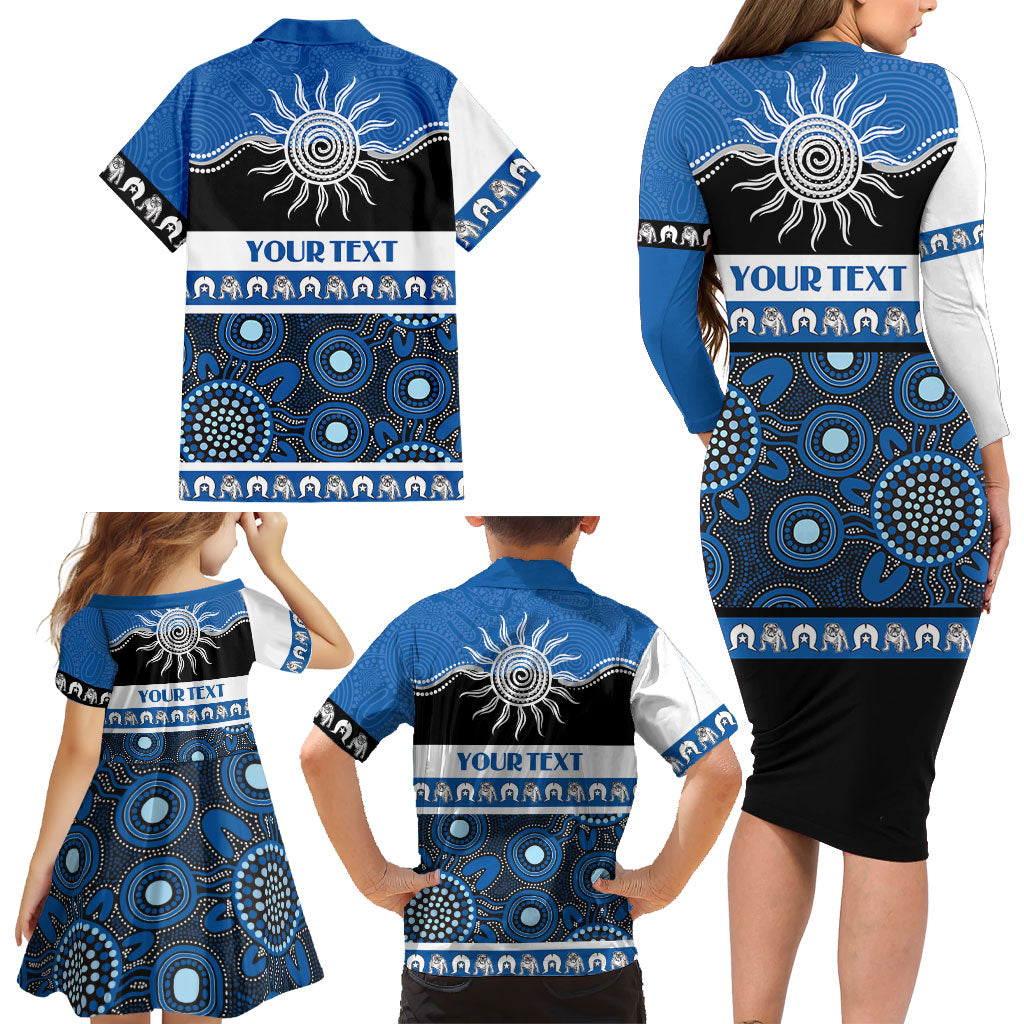 Bulldogs NAIDOC Week Personalised Family Matching Long Sleeve Bodycon Dress and Hawaiian Shirt Aboriginal Torres Strait Islanders Vibe