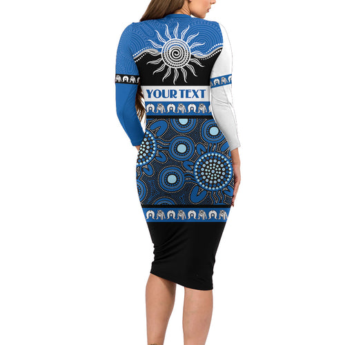 Bulldogs NAIDOC Week Personalised Family Matching Long Sleeve Bodycon Dress and Hawaiian Shirt Aboriginal Torres Strait Islanders Vibe
