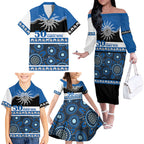 Bulldogs NAIDOC Week Personalised Family Matching Off The Shoulder Long Sleeve Dress and Hawaiian Shirt Aboriginal Torres Strait Islanders Vibe