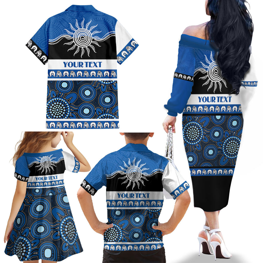 Bulldogs NAIDOC Week Personalised Family Matching Off The Shoulder Long Sleeve Dress and Hawaiian Shirt Aboriginal Torres Strait Islanders Vibe