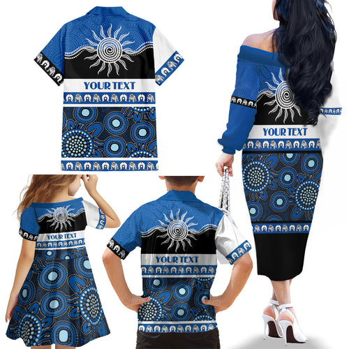Bulldogs NAIDOC Week Personalised Family Matching Off The Shoulder Long Sleeve Dress and Hawaiian Shirt Aboriginal Torres Strait Islanders Vibe