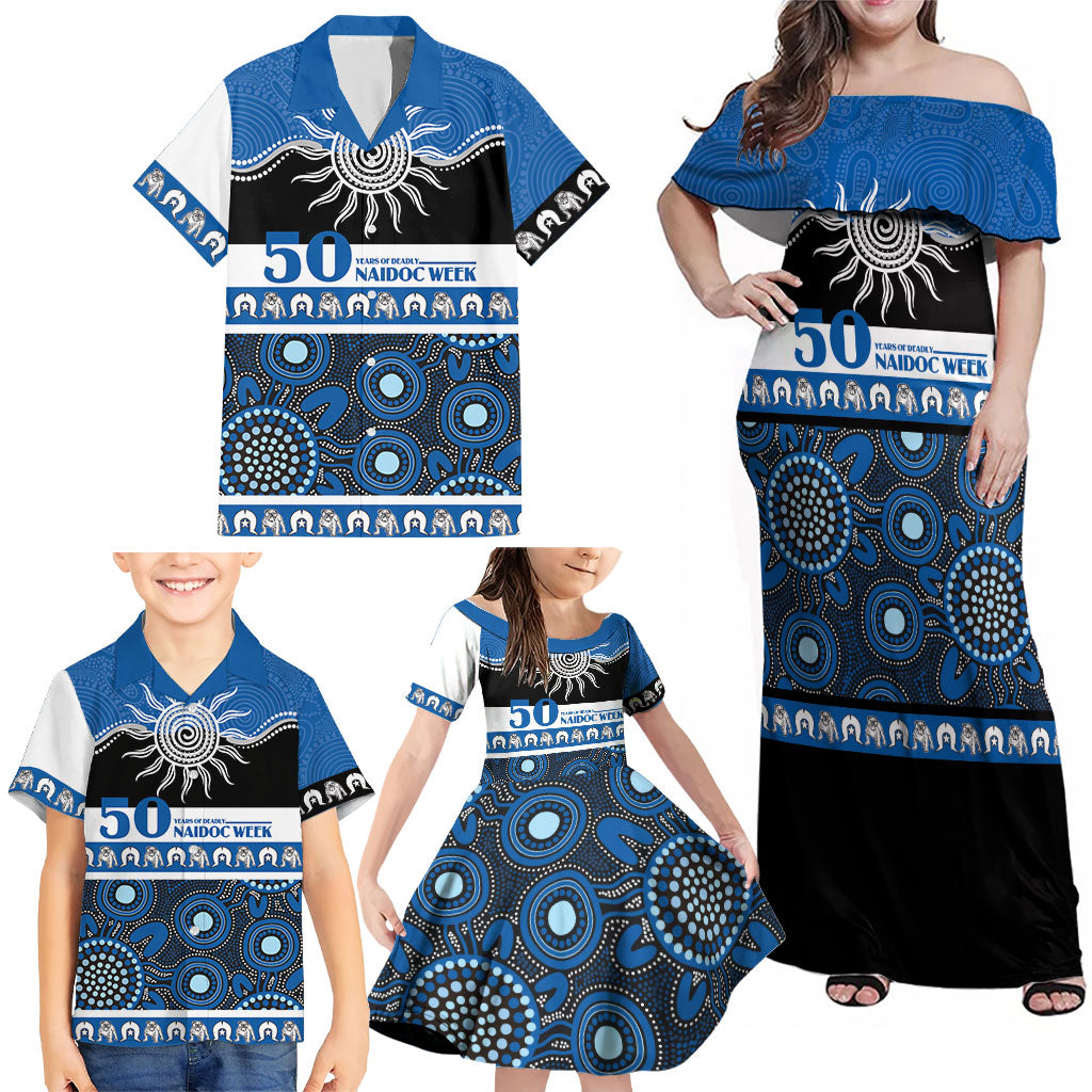 Bulldogs NAIDOC Week Personalised Family Matching Off Shoulder Maxi Dress and Hawaiian Shirt Aboriginal Torres Strait Islanders Vibe