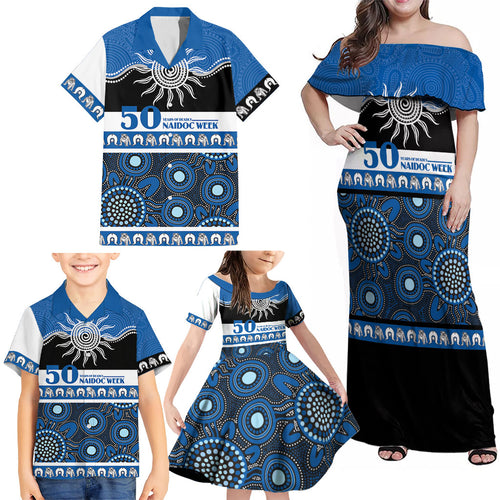 Bulldogs NAIDOC Week Personalised Family Matching Off Shoulder Maxi Dress and Hawaiian Shirt Aboriginal Torres Strait Islanders Vibe