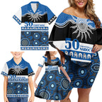 Bulldogs NAIDOC Week Personalised Family Matching Off Shoulder Short Dress and Hawaiian Shirt Aboriginal Torres Strait Islanders Vibe