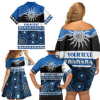 Bulldogs NAIDOC Week Personalised Family Matching Off Shoulder Short Dress and Hawaiian Shirt Aboriginal Torres Strait Islanders Vibe