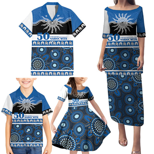 Bulldogs NAIDOC Week Personalised Family Matching Puletasi and Hawaiian Shirt Aboriginal Torres Strait Islanders Vibe