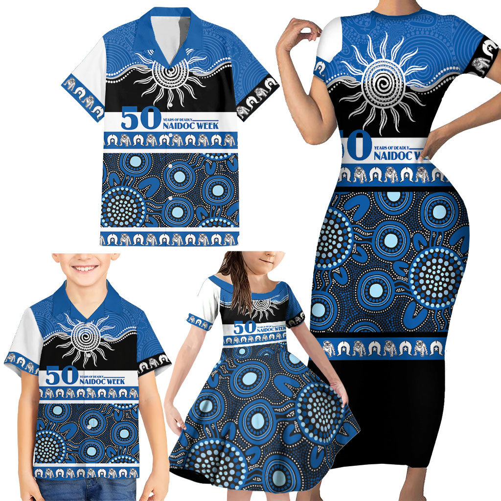 Bulldogs NAIDOC Week Personalised Family Matching Short Sleeve Bodycon Dress and Hawaiian Shirt Aboriginal Torres Strait Islanders Vibe