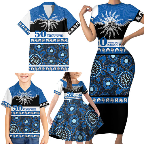 Bulldogs NAIDOC Week Personalised Family Matching Short Sleeve Bodycon Dress and Hawaiian Shirt Aboriginal Torres Strait Islanders Vibe