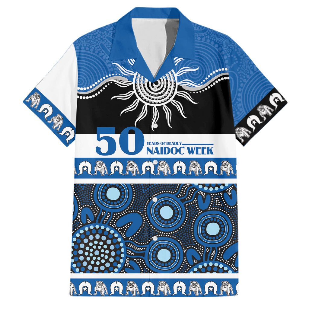 Bulldogs NAIDOC Week Personalised Family Matching Short Sleeve Bodycon Dress and Hawaiian Shirt Aboriginal Torres Strait Islanders Vibe