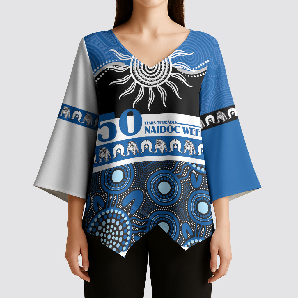 Bulldogs NAIDOC Week Personalised Kimono Sleeve Blouse Aboriginal Torres Strait Islanders Vibe