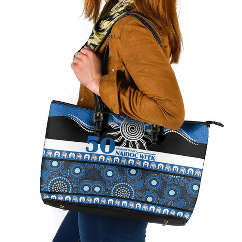 Bulldogs NAIDOC Week Leather Tote Bag Aboriginal Torres Strait Islanders Vibe