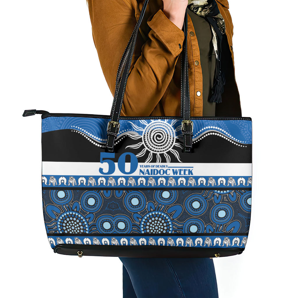 Bulldogs NAIDOC Week Leather Tote Bag Aboriginal Torres Strait Islanders Vibe