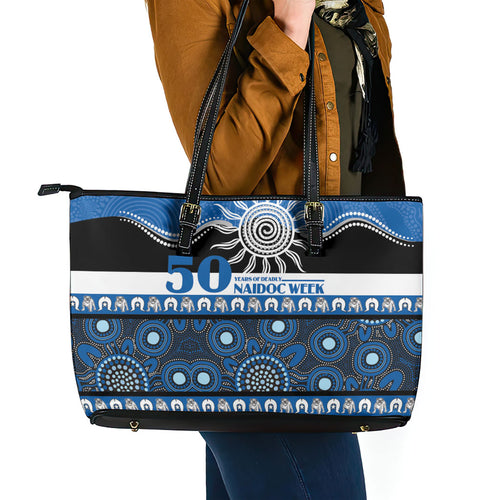 Bulldogs NAIDOC Week Leather Tote Bag Aboriginal Torres Strait Islanders Vibe
