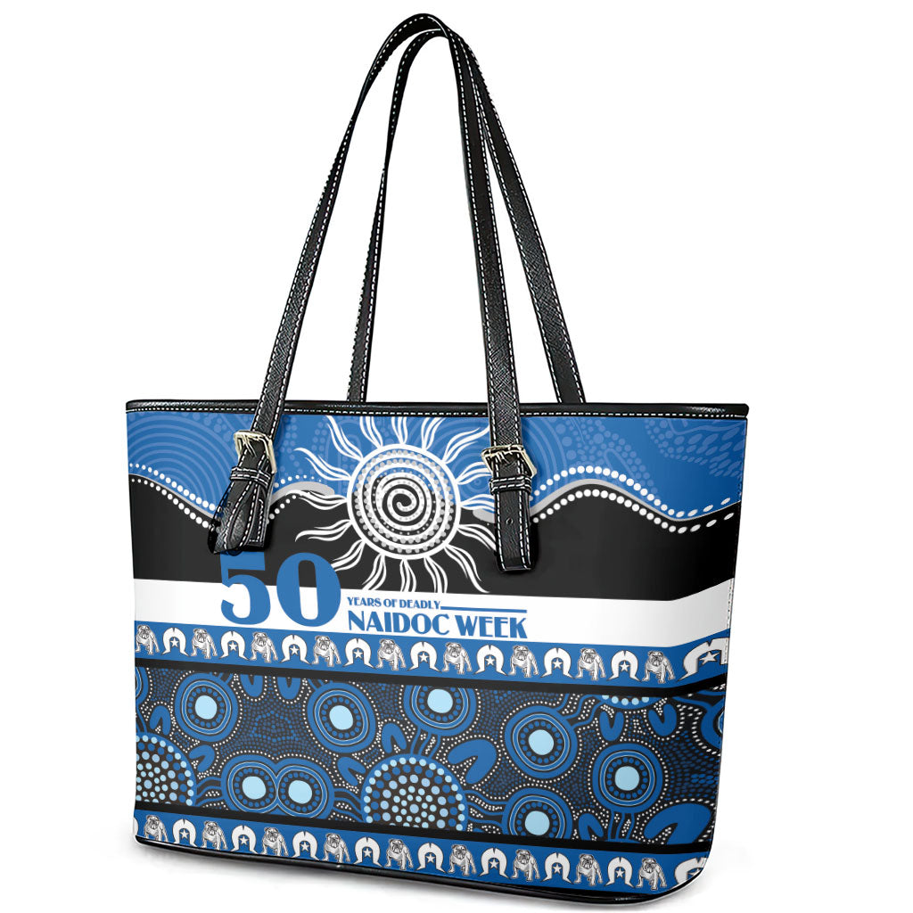 Bulldogs NAIDOC Week Leather Tote Bag Aboriginal Torres Strait Islanders Vibe