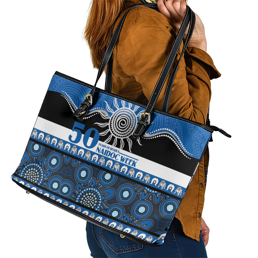 Bulldogs NAIDOC Week Leather Tote Bag Aboriginal Torres Strait Islanders Vibe