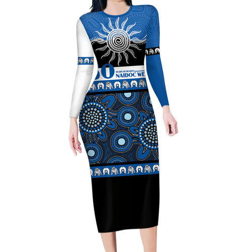 Bulldogs NAIDOC Week Personalised Long Sleeve Bodycon Dress Aboriginal Torres Strait Islanders Vibe