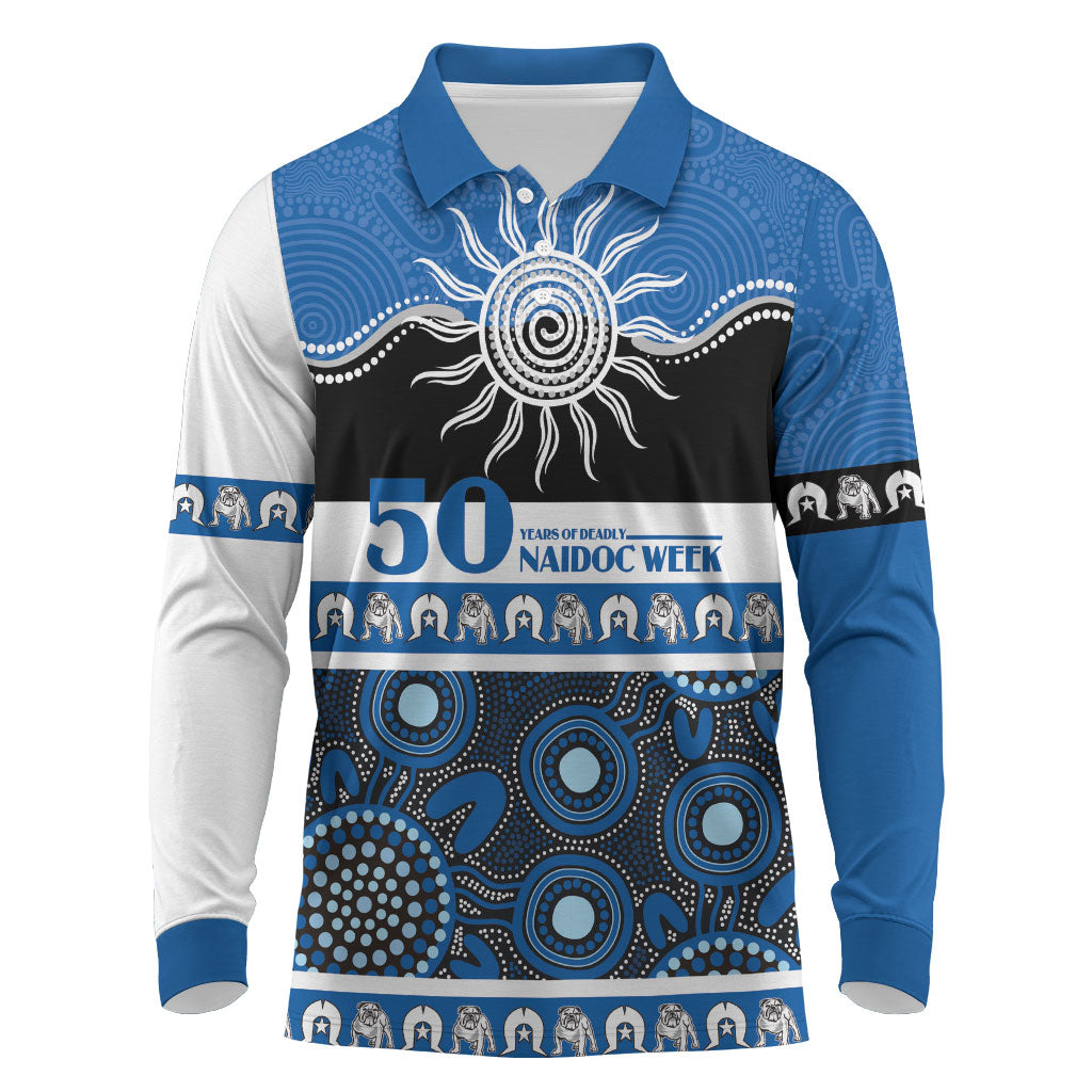 Bulldogs NAIDOC Week Personalised Long Sleeve Polo Shirt Aboriginal Torres Strait Islanders Vibe