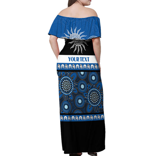 Bulldogs NAIDOC Week Personalised Off Shoulder Maxi Dress Aboriginal Torres Strait Islanders Vibe